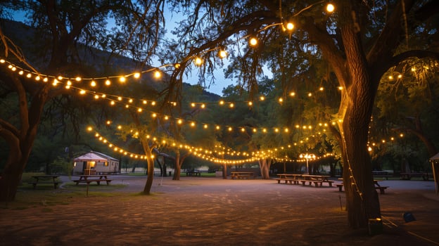 night romantic campsite photo