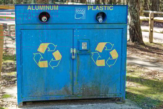 Large recycle bin outdoors photo