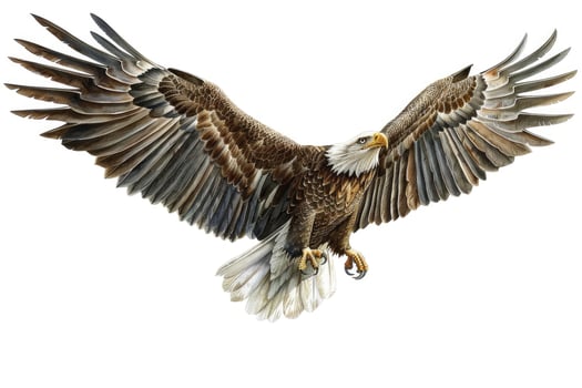 An eagle soaring with wings spread. photo