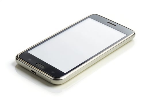 Phone blank display isolated on background photo