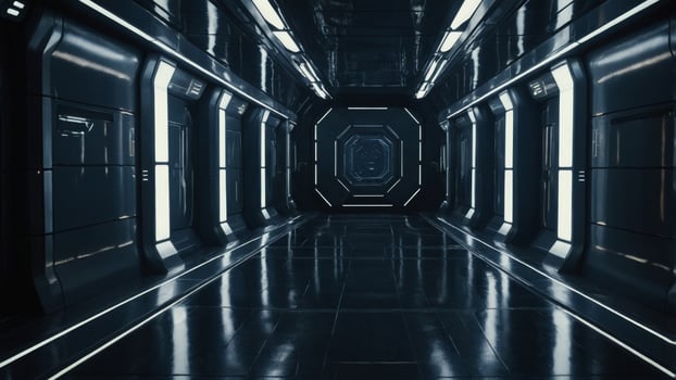 Futuristic background corridor for movie. photo
