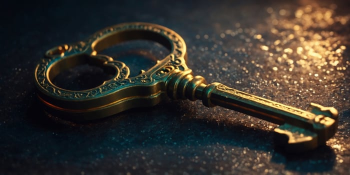 Magic glowing key - The Key to Infinite Possibilities -. photo