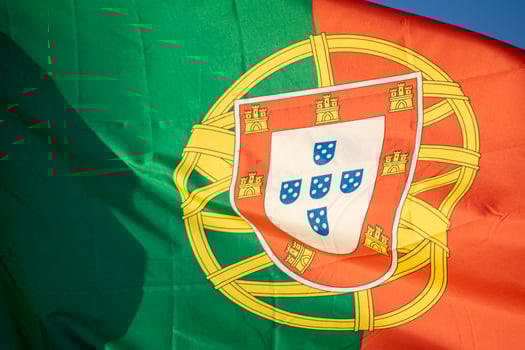 detail close up view of a Portuguese flag photo