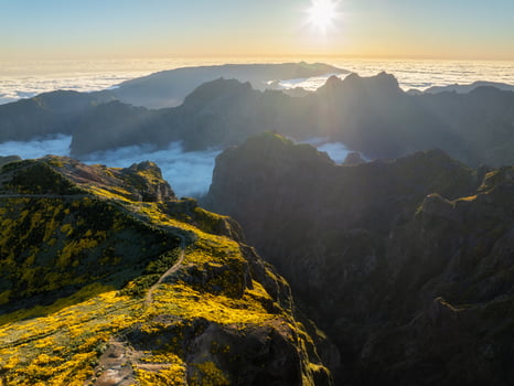 Aerial view at Pico do Arieiro, Madeira, Portugal photo