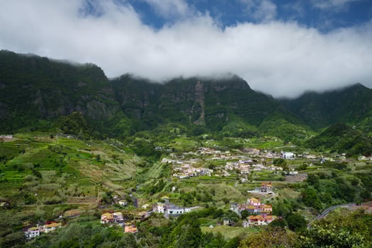 Sao Vicente village in valley on Madeira island, Portugal photo