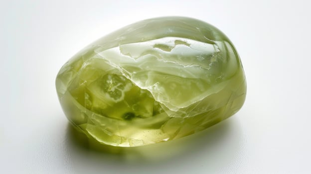 Polished Prehnite Gemstone CloseUp for Healing, Metaphysical, and Jewelry Designs photo