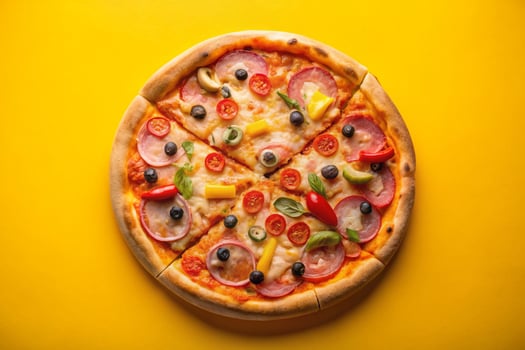 Pizza photo isolated on simple background