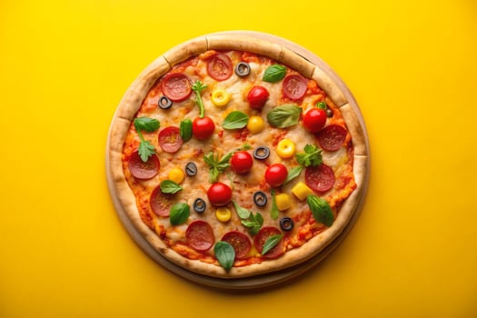 Pizza photo isolated on simple background