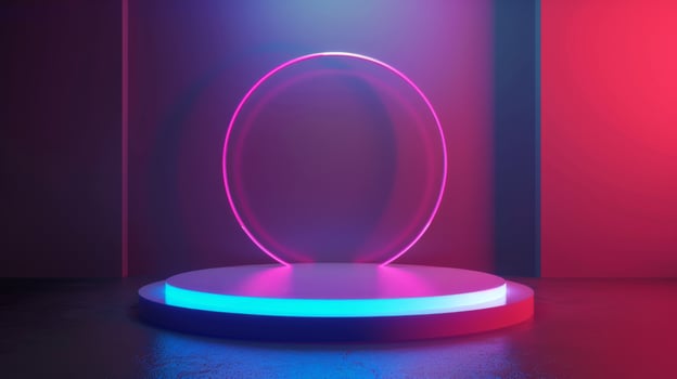 Neon Abstract Podium for Modern Website Awards photo
