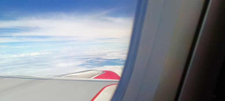 The view outside the plane from the window photo