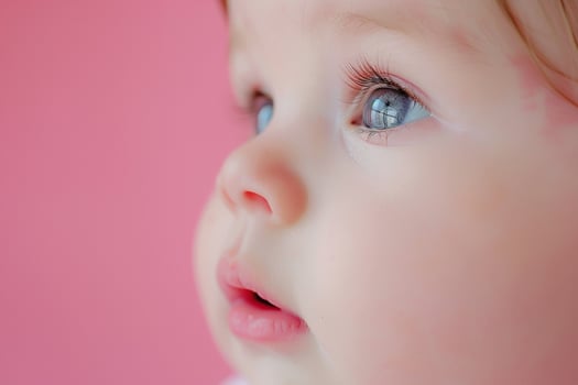 Baby in  Pink Background with ist Design photo