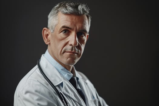 Male doctor in formal attire showcasing professionalism and preparedness background photo