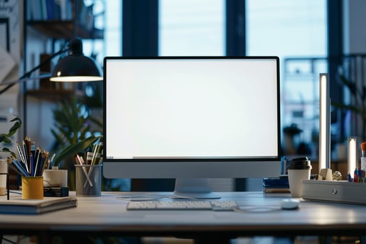 Computer Mockup with   Background photo