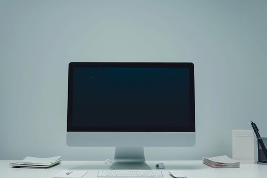 Trendy Computer Mockup with   Background photo
