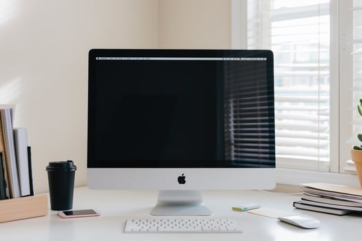 Computer Mockup with   Background photo