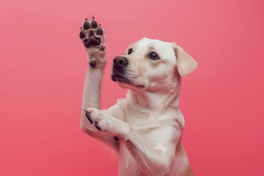 Cute Dog Paw Gesture Background for Pet graphy photo