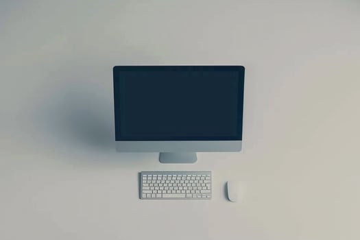 Professional Desktop Computer Mockup with  and  Background photo