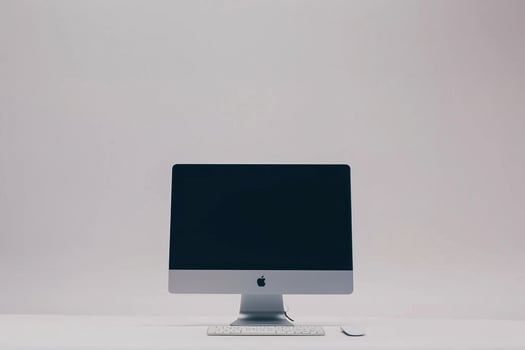 Desktop Computer Mockup with High Tech and  Background photo