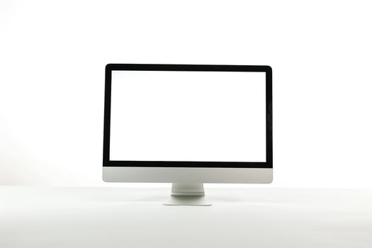 Desktop Computer Mockup with Stylish Tech Background photo