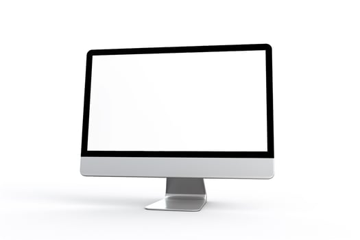 Desktop Computer Mockup with  Tech Background photo