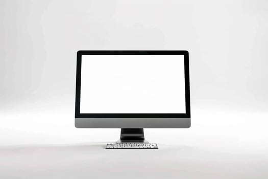Stylish Desktop Computer Mockup with Professional Tech Background photo