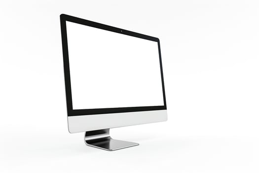 Desktop Computer Mockup with High Tech Stylish Background photo