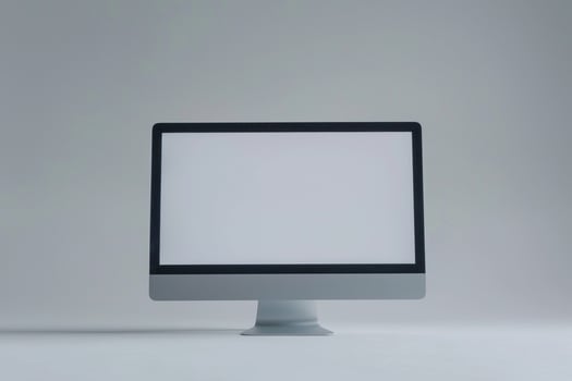 Desktop Computer Mockup with Professional  Background photo
