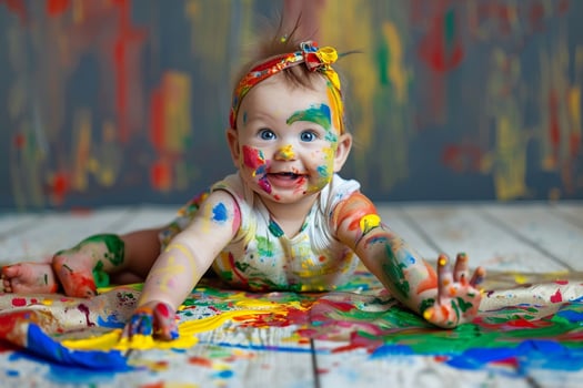 ful Baby Finger Painting Background photo