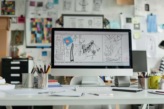 Computer Mockup Background for  Professionals photo