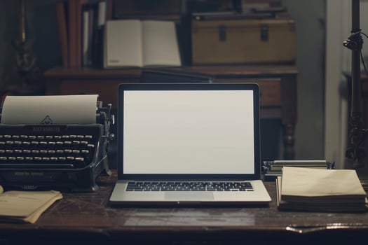 Laptop Mockup displaying a blank document on a  screen Background photo