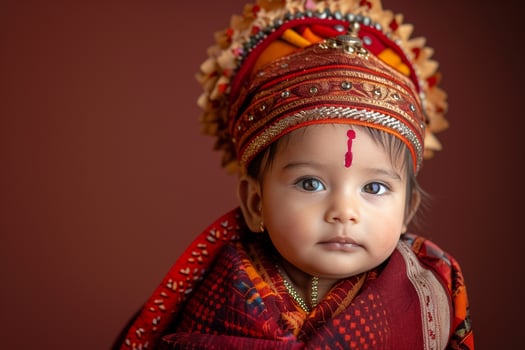 Baby in Traditional Attire for Cultural Festival Celebration photo