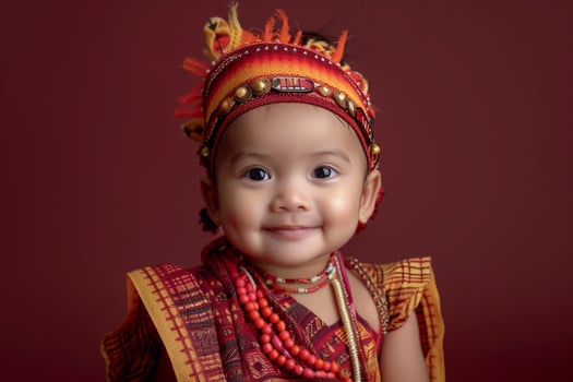 Baby Dressed in Traditional Costume for Cultural Festival and Heritage Display photo