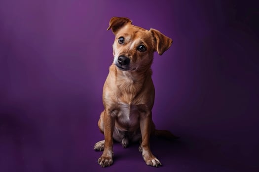 Dog Sitting Gracefully in a Neutral and Sophisticated Background for High End Pet Portraits Background photo