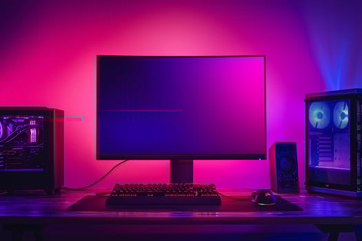 Gaming Desktop Computer Mockup  Background photo