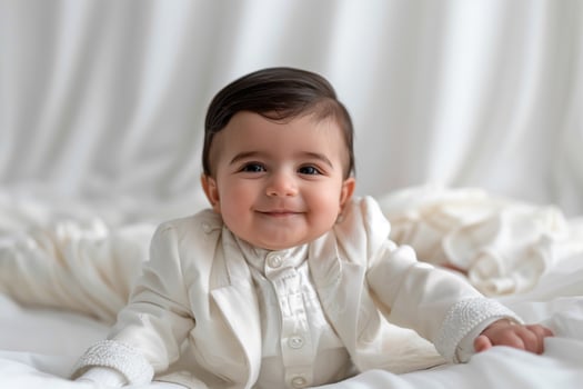 Baby in formal attire with a classic and sophisticated look photo