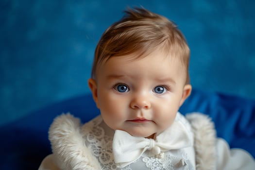 Baby dressed in a formal dress with a stylish and charming look photo