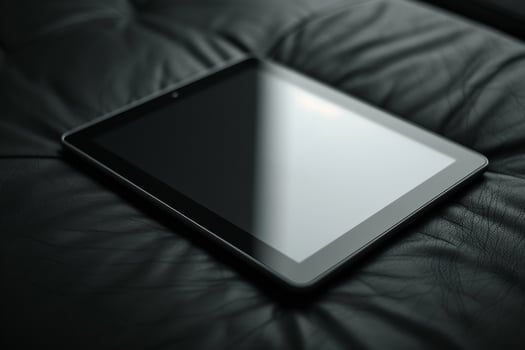 Tablet Mockup with  Digital Interface Background photo