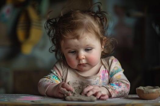 Baby Sculpting with Clay Playful Art Activity photo