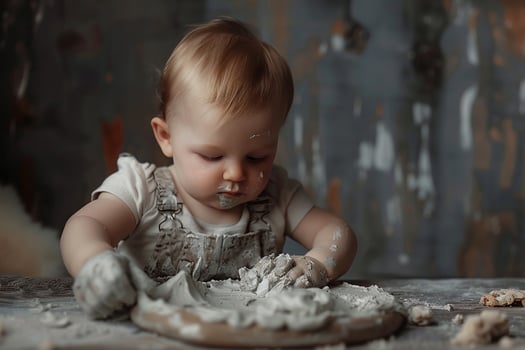 Baby Sculpting with Clay  Play Time photo