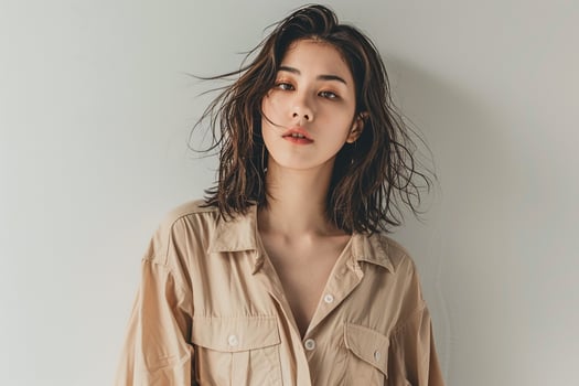 Woman in Effortless Chic Outfit with Contemporary and  Touch photo