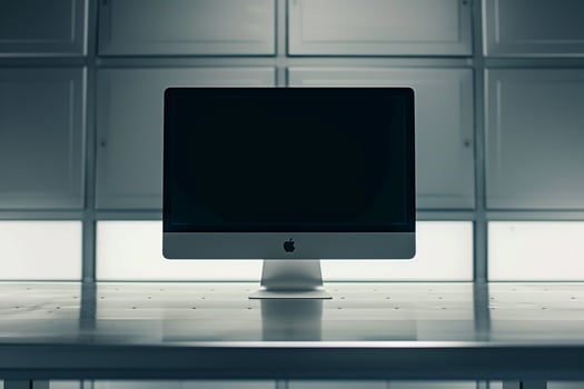 Computer Monitor Mockup Screen on Metallic  Background for  and  Tech Presentation photo