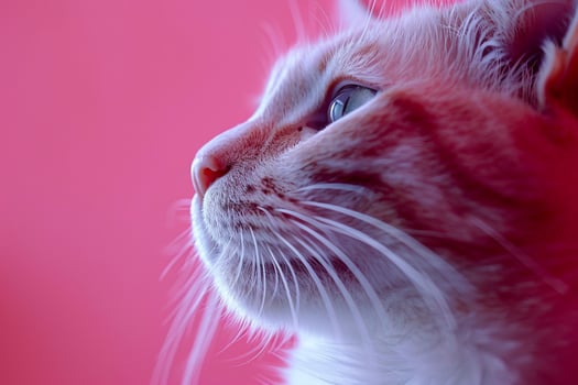 Cat with  Pink Background Stylish and Adorable photo