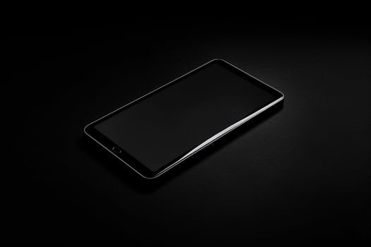 High Tech Tablet with   Background for Ads photo