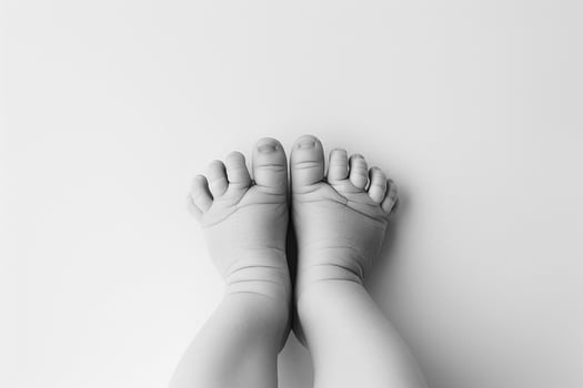 ed  of babys hands and feet with  texture photo
