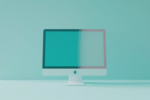 Computer Monitor Mockup Screen on Light Pastel Background photo