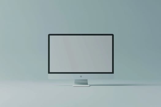 Computer Monitor Mockup Screen on Light Grayish Background photo