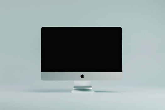 Computer Monitor Mockup Screen on Light Grayish Background photo
