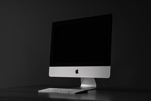 Glossy Computer Monitor Mockup with High Resolution Display on White Background photo