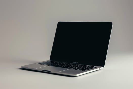 Laptop Mockup Background for High Tech Design Workspace photo