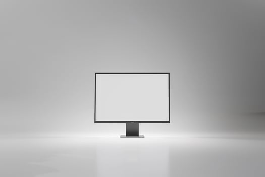 Computer Mockup Background for High Tech Digital Desk Setup photo